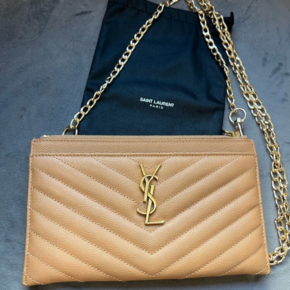 Sold- beige YSL clutch & crossbody bag - Picture 3 of 14